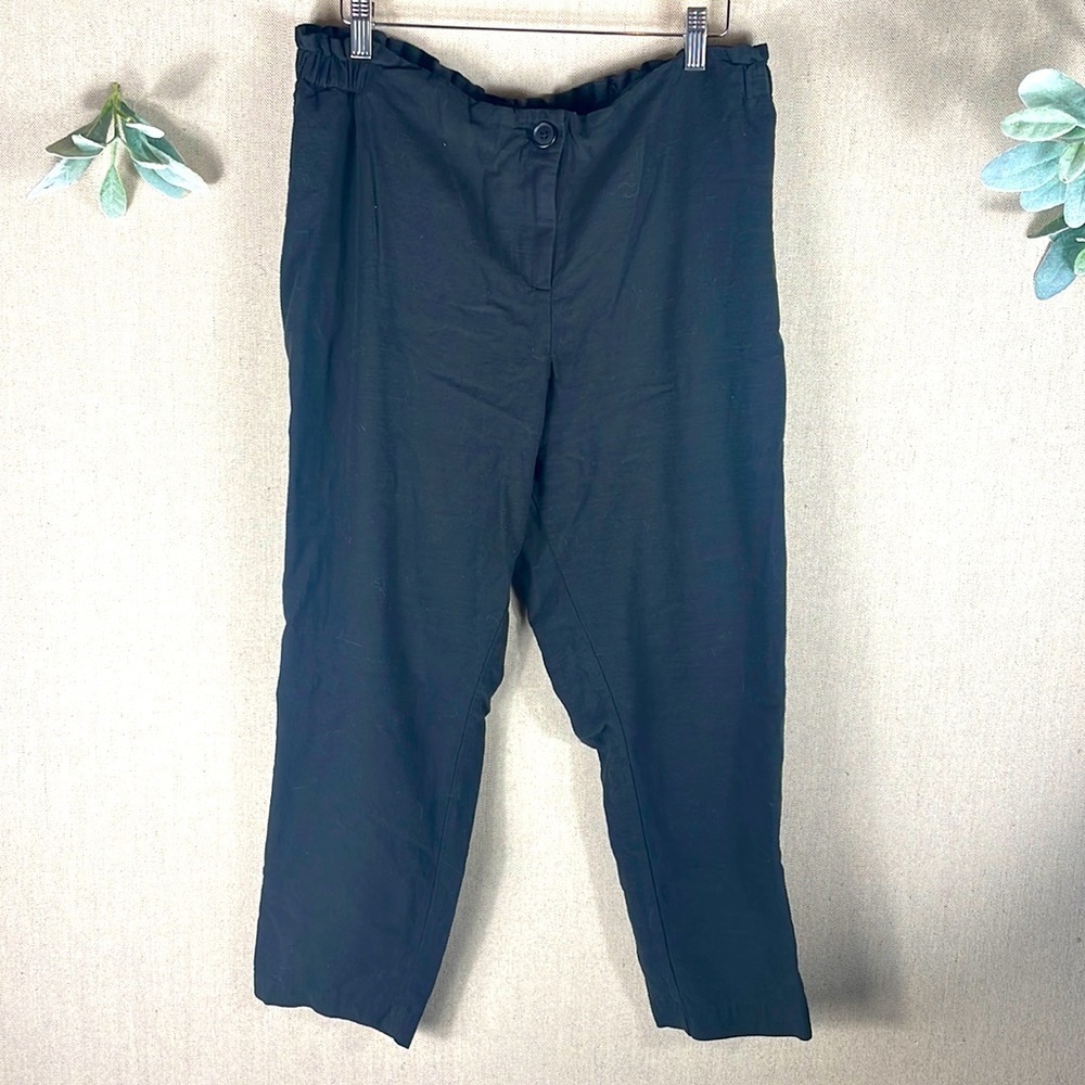 The Nines by Hatch > Maternity Black Wide Leg Stretch Waist Work Pants